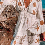 Fashionable and charming deep V-neck dress