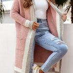 Autumn and winter casual all-match hooded long cardigan sweater jacket