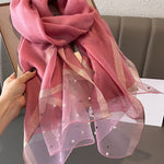 Sun-Protection Beaded See-Through Shawl&Scarf