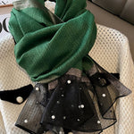 Sun-Protection Beaded See-Through Shawl&Scarf