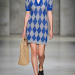 Women's Minimalist, Lightweight, Diamond-patterned Knit Polo Collar Mini Dress