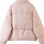 Stand Collar Zipper Pocket Thick Warm Cotton Jacket