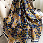 Vintage Floral Printed Silk Imitation Scarf