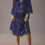 I Belong Here Floral Eyelet Lace Cover Up Beach Midi Dress