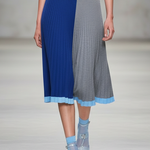 Women's Minimalist Lightweight Knitted Color-block Cardigan And Skirt Set