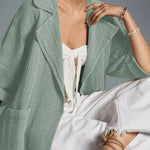 Casual top lapel long sleeve knitted jacket