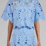 Elegant Lace-Collar Single-Breasted Short Shirt