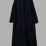 Long Sleeves Loose Solid Color Collarless Woolen Coat