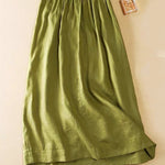 Simple Casual Loose Elasticity Ramie Cotton Skirt