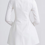 A-Line Bodycon Solid Color Zipper Square-Neck Mini Dresses