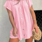 NEW SHORT SLEEVE CASUAL DENIM DRESS (BUY 2 FREE SHIPPING)