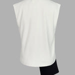 Loose Sleeveless Asymmetric Contrast Color V-Neck Vest Top