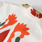 Positioning Plant Leaf Print Long Dress