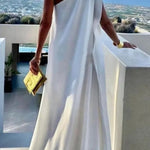 Women's Elegant Asymmetrical One Shoulder Maxi Dress