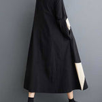 A-Line Long Sleeves Buttoned Pockets Printed Lapel Midi Dresses Shirt Dress