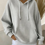 Women's Casual Waffle Jacquard Multicolor Hoodie