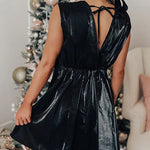 Mesmerizing Sight Satin Bow Design Pocketed Mini Dress