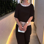 e??£¤Sequined Colorblock Elegant Two-piece Set