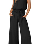 Women's Ruffle Sleeve Solid Color One Piece Jumpsuit