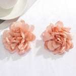 Solid Color Three-Dimensional Flower Drop Earrings