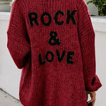 Drop Shoulder Open Front Knit Oversized Sweater Cardigan