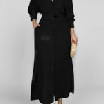 Waist long sleeve irregular shirt dress
