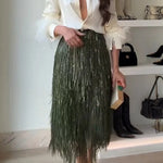 Party Crasher Feather Trim Long Sleeve Button Up Loose Blouse