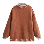 Loose and Slim Soft Long-sleeved Stitched Knit Sweater