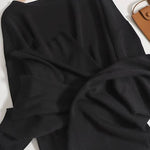 Off-shoulder knit wide-leg pants suit