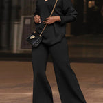 Wide Leg Solid Color Casual Pants Bottoms Trousers