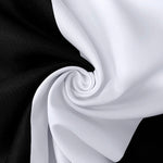 A-Line High Waisted Contrast Color Pleated Pockets Round-Neck Maxi Dresses