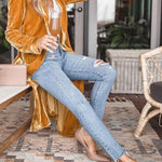 Cheering My Way Velvet Kimono Coat