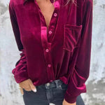 Chest Pocket Velvet Shirt