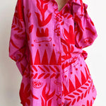 Altos Unique Printed Pocket Shirt and Elastic Waist Shorts Set