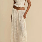 Passion and Romance Pleated Back Elastic Straps Adjustable Halter Tank