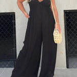 V-Neck Effortless Wide Leg Jumpsuit