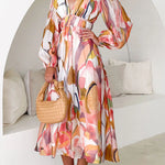 Eclipse Season Printed Long Sleeve Flowy Maxi Dress