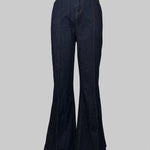 Flared High Waisted Split-Joint Jean Pants Bottoms