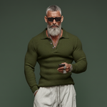 Men's Classic Casual Tough Style Polo Collar Slim Sweater