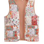 Printed Cotton Jacket + Vest + Skirt Set