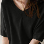 Urban Solid Color V-Neck Knitting Pullover