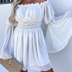 Off-shoulder floral print dress