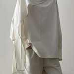 Long Sleeves Loose Solid Color Sweatshirt Tops