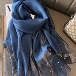 Sun-Protection Beaded See-Through Shawl&Scarf