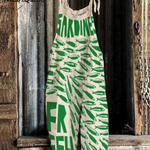 Sardines Japanese Vintage Art Linen Blend Jumpsuit