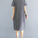 Artistic Retro Floral Printed Stand Collar Short Sleeves Cheongsam Midi Dress