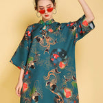 Artistic Retro Printed Short Cheongsams