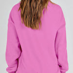 Women's Slit Mock Neck Oversized Sweatshirt