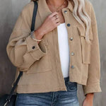 Women's Waffle Cardigan Short Top Jacket