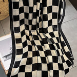 Simple Fashion Contrast Color Plaid Printed Scarf